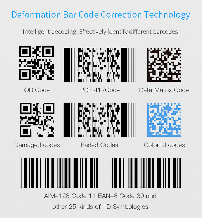 compatible system wireless 1d and 2d qr code barcode scanner 14