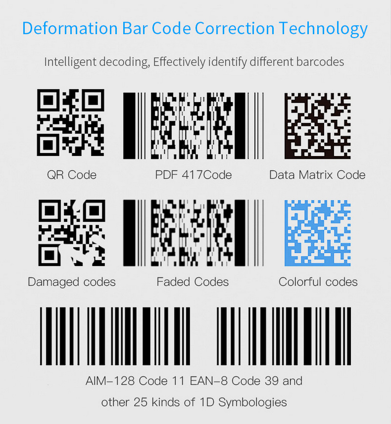 factory price 2d cmos qr code wired usb transmission mode scanning barcode scanner 14