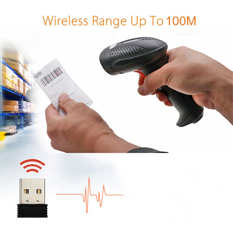 handheld portable scanner 1d laser 4mil 32bits wireless barcode scanner 8